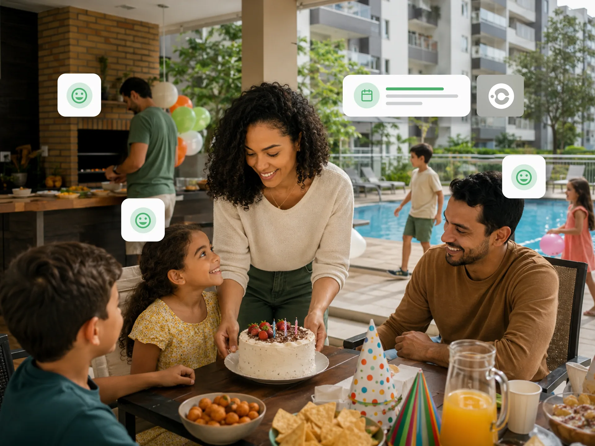 Reservas, visitantes e ocorrências registrados na plataforma Communy