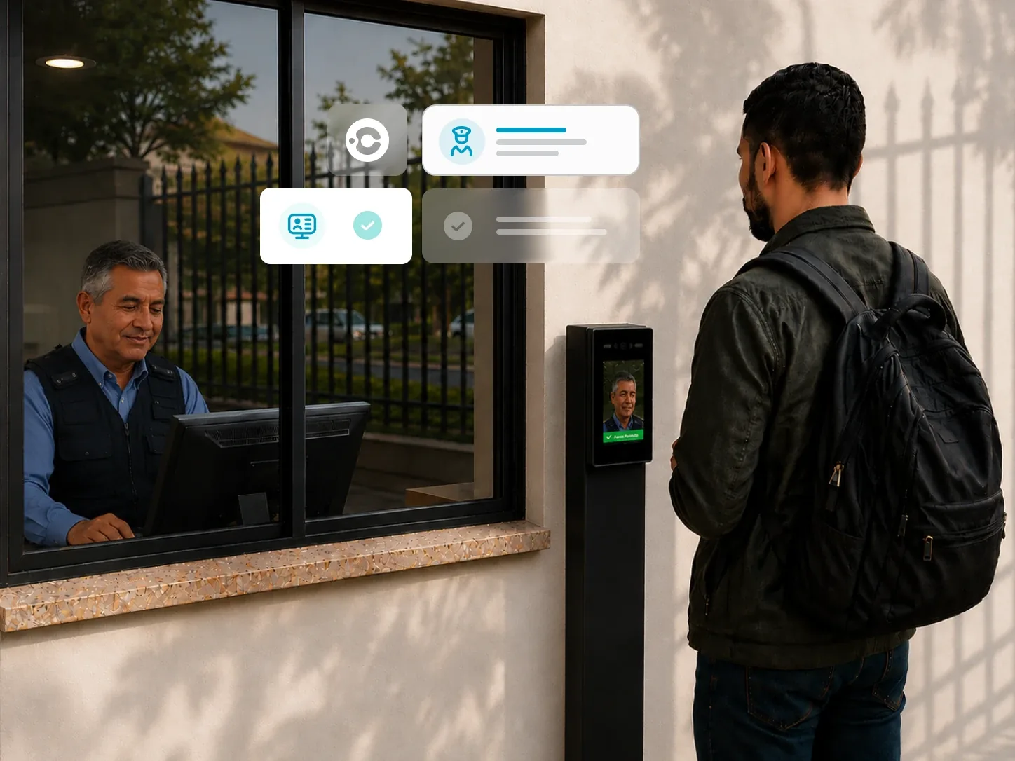 Convite digital de visitante criado pelo morador no app da Communy com entrada por reconhecimento facial ou QR Code
